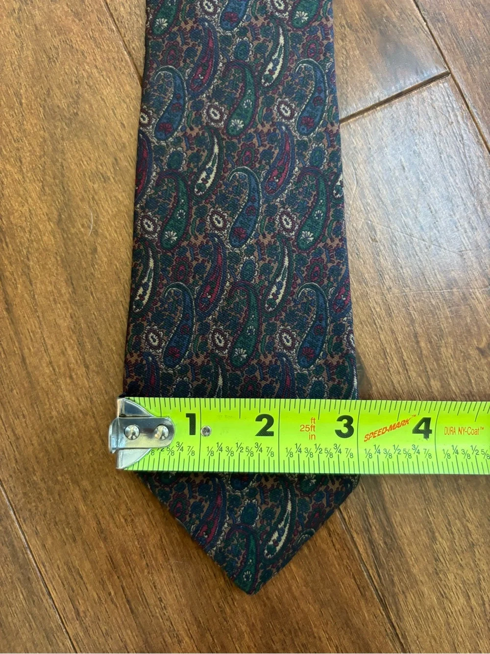 Oscar de la Renta Teal, Burgundy and Navy Paisley Silk Tie